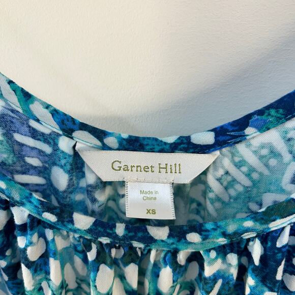 Garnet Hill Midi High Low Dress Vacation Cruise Sundress Women's XS Turquoise - Picture 5 of 6